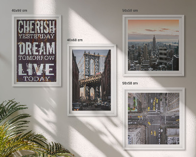 Set de cuadros modernos para salón Cita sobre los paisajes de Nueva York