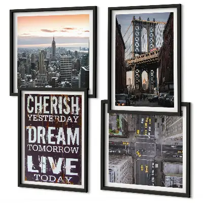 Set de cuadros modernos para salón con diseño de paisajes de Nueva York