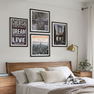 Set de cuadros modernos para salón Cita sobre los paisajes de Nueva York