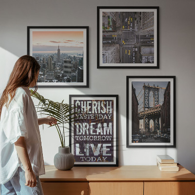 Set de cuadros modernos para salón Cita sobre los paisajes de Nueva York
