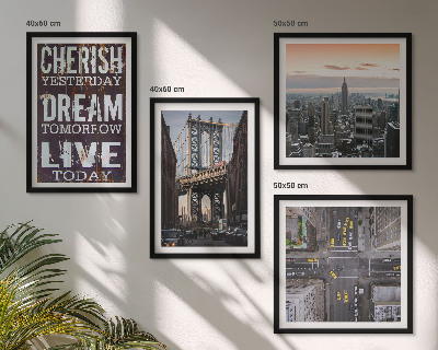 Set de cuadros modernos para salón Cita sobre los paisajes de Nueva York