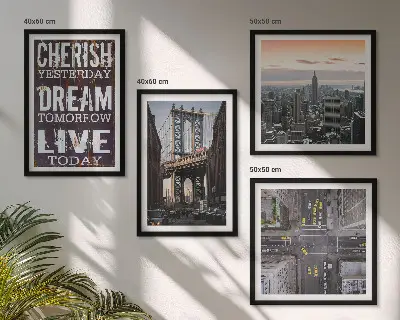 Set de cuadros modernos para salón con diseño de paisajes de Nueva York