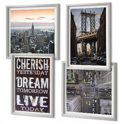 Set de cuadros modernos para salón Cita sobre los paisajes de Nueva York