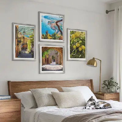Galería de pared calles costeras y mar de limones