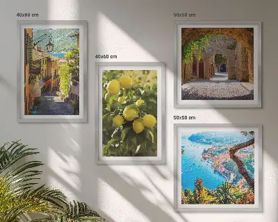 Galería de pared calles costeras y mar de limones