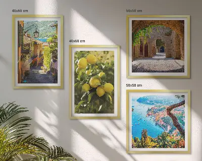 Galería de pared calles costeras y mar de limones