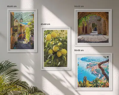 Galería de pared calles costeras y mar de limones