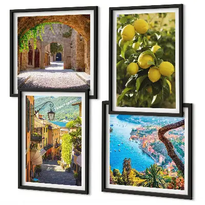 Galería de pared calles costeras y mar de limones
