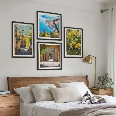Galería de pared calles costeras y mar de limones