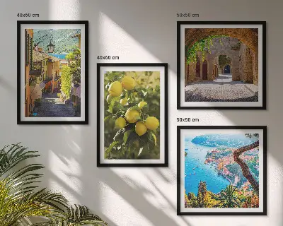 Galería de pared calles costeras y mar de limones
