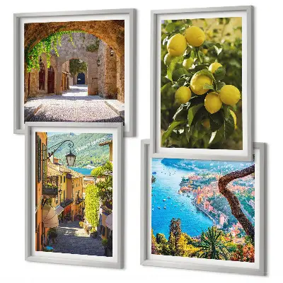 Galería de pared calles costeras y mar de limones