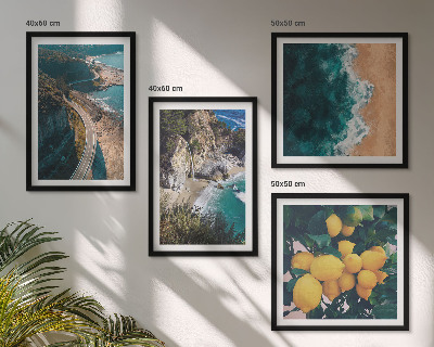 Set de cuadros modernos para salón playa de mar limones montañas