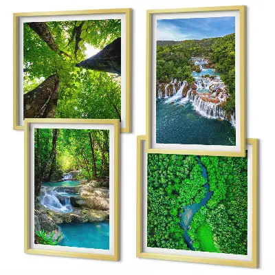 Galería de pared cascadas de agua en un bosque verde