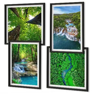 Galería de pared cascadas de agua en un bosque verde