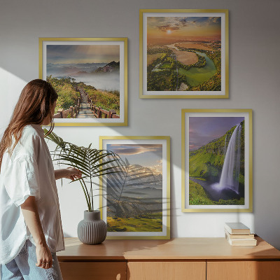 Galería de pared Vistas de montañas, ríos y cascadas.