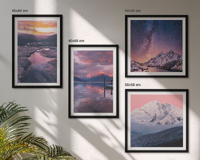 Set de 4 cuadros para salón Montañas, agua, hermosos paisajes