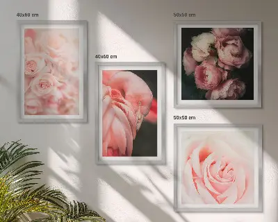 Galería de pared con diseño de flamencos en color rosa pastel
