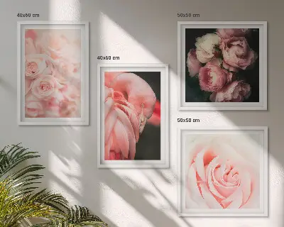 Galería de pared con diseño de flamencos en color rosa pastel