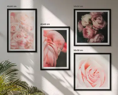 Galería de pared con diseño de flamencos en color rosa pastel