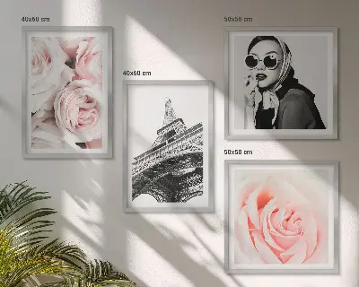 Galería de pared cuadro el retrato de una mujer con rosas de Eiffel