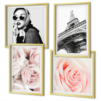 Galería de pared El retrato de una mujer rosas de Eiffel