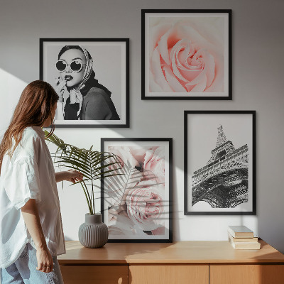 Galería de pared El retrato de una mujer rosas de Eiffel