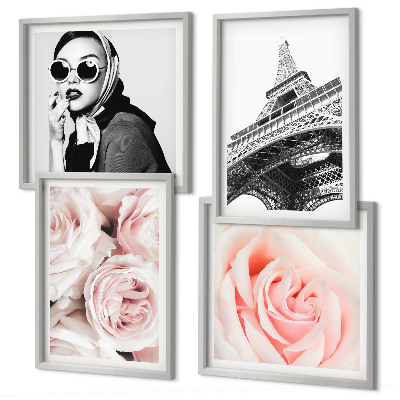 Galería de pared El retrato de una mujer rosas de Eiffel