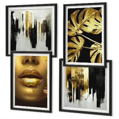 Pintura abstracta de hojas galería de pared
