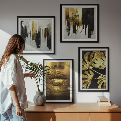 Galería de pared Pintura abstracta de hojas