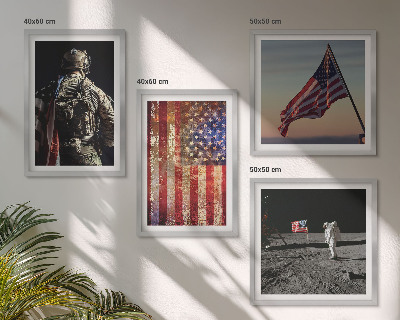 Set de cuadros modernos para salón Símbolos estadounidenses Bandera de EE. UU.