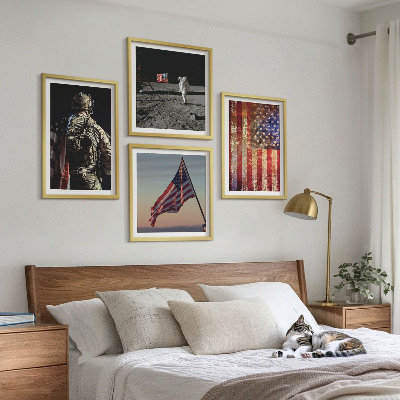 Set de cuadros modernos para salón Símbolos estadounidenses Bandera de EE. UU.