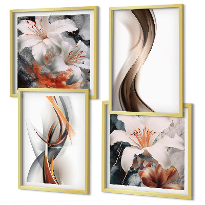 Galería de pared Ondas de color amarillo grisáceo-marrón