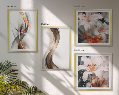 Galería de pared Ondas de color amarillo grisáceo-marrón