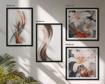 Galería de pared Ondas de color amarillo grisáceo-marrón