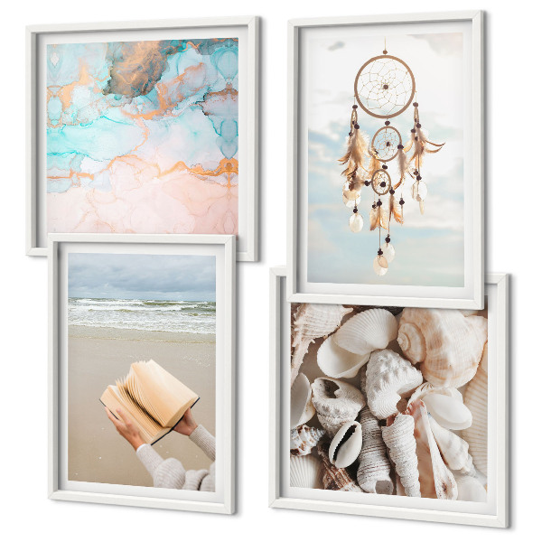 Galería de pared Libro bohemio de conchas marinas