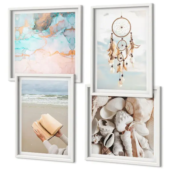 Galería de pared libro decorativo con diseño de conchas marinas estilo bohemio