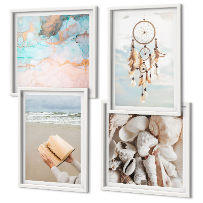 Galería de pared Libro bohemio de conchas marinas