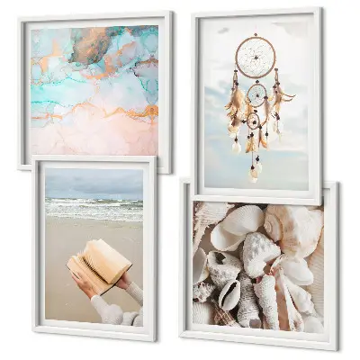 Galería de pared libro decorativo con diseño de conchas marinas estilo bohemio
