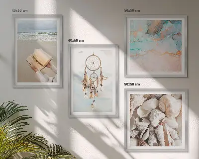 Galería de pared libro decorativo con diseño de conchas marinas estilo bohemio