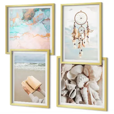 Galería de pared libro decorativo con diseño de conchas marinas estilo bohemio