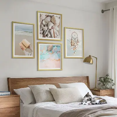 Galería de pared libro decorativo con diseño de conchas marinas estilo bohemio