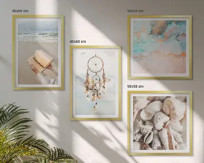 Galería de pared libro decorativo con diseño de conchas marinas estilo bohemio