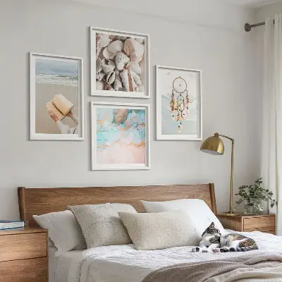Galería de pared libro decorativo con diseño de conchas marinas estilo bohemio