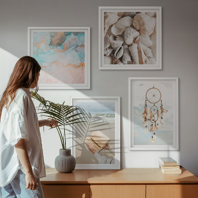 Galería de pared Libro bohemio de conchas marinas