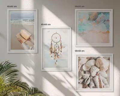 Galería de pared libro decorativo con diseño de conchas marinas estilo bohemio