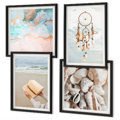 Galería de pared Libro bohemio de conchas marinas