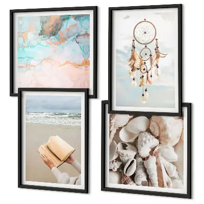 Galería de pared libro decorativo con diseño de conchas marinas estilo bohemio