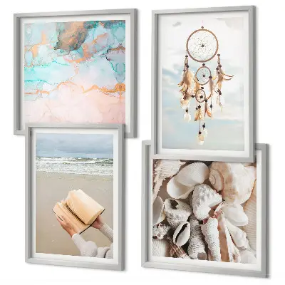 Galería de pared libro decorativo con diseño de conchas marinas estilo bohemio