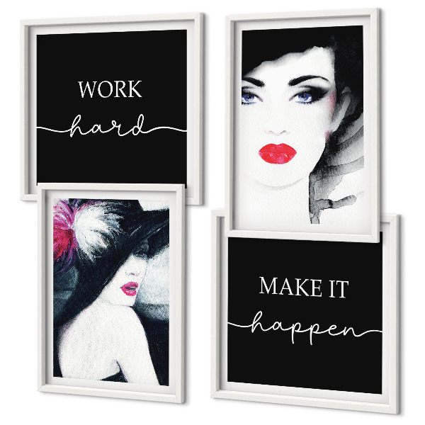 Set de cuadros modernos para salón Retratos de mujeres con labios
