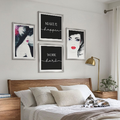 Set de cuadros modernos para salón Retratos de mujeres con labios